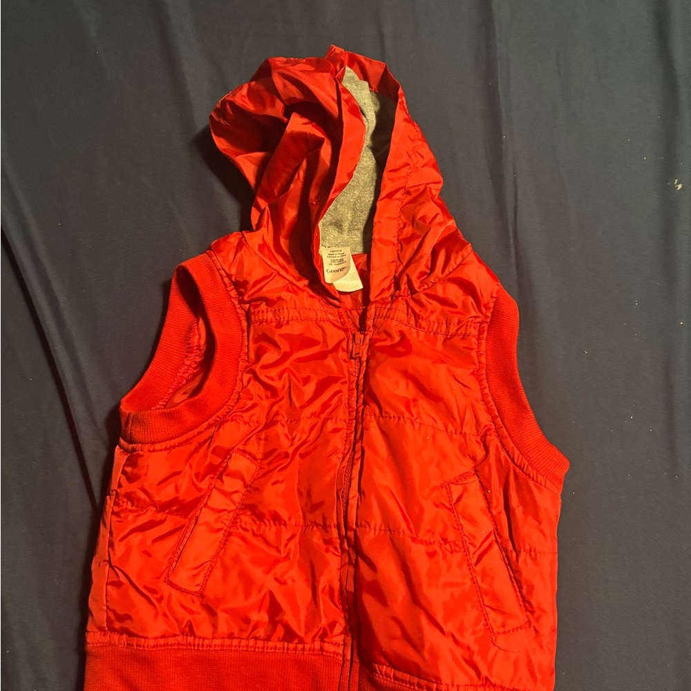 George Vibrant Red Hooded Vest